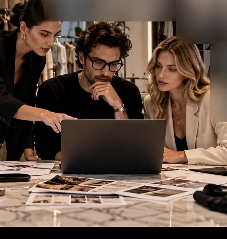 Fashion brand team at work